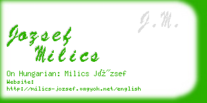 jozsef milics business card